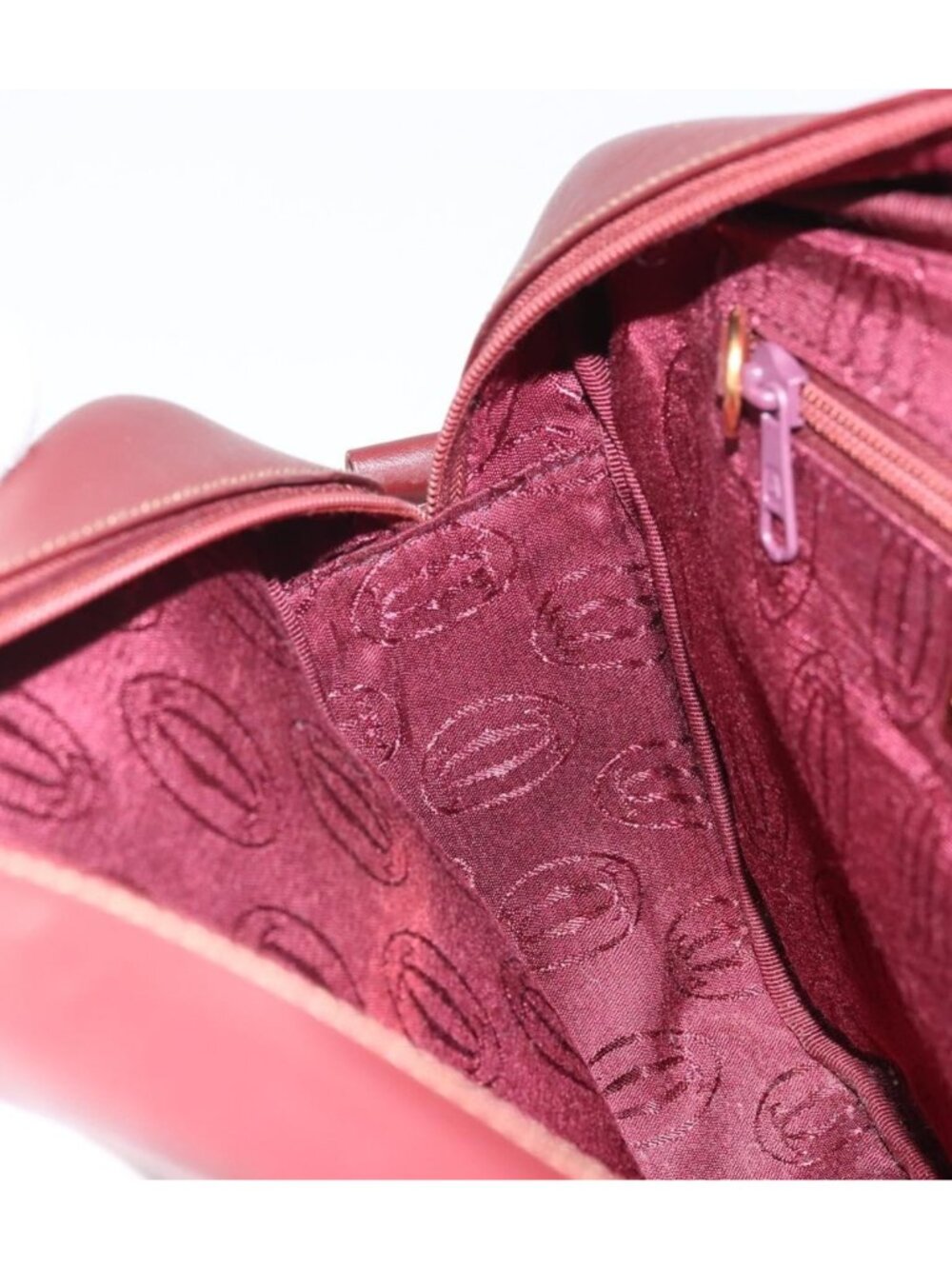CARTIER Must Line Shoulder Bag Leather Bordeaux Gold - Picture 15 of 16